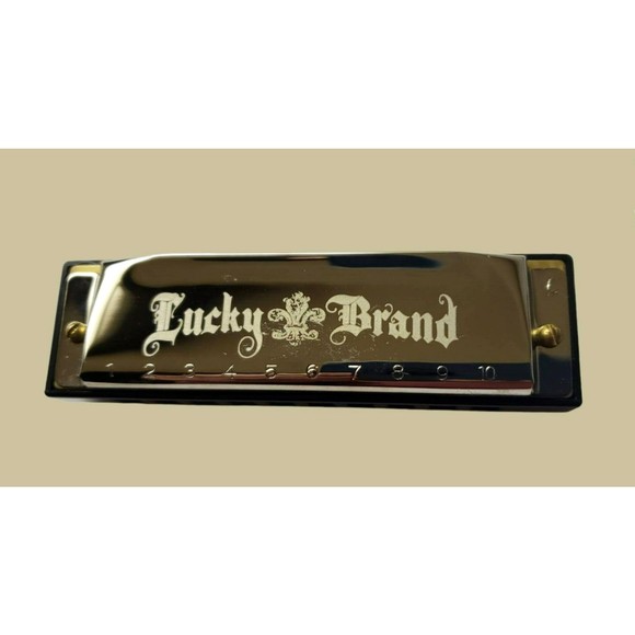 M. Hohner Harmonica LUCKY BRAND Exclusive Chrome  New In Original Case KEY of C - Picture 10 of 15